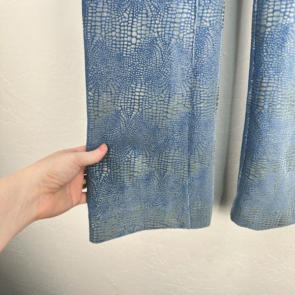 Vintage Cache Pants Womens 2 Blue Ombre Snakeskin Texture Stretch NWT Zip Back - Picture 6 of 10
